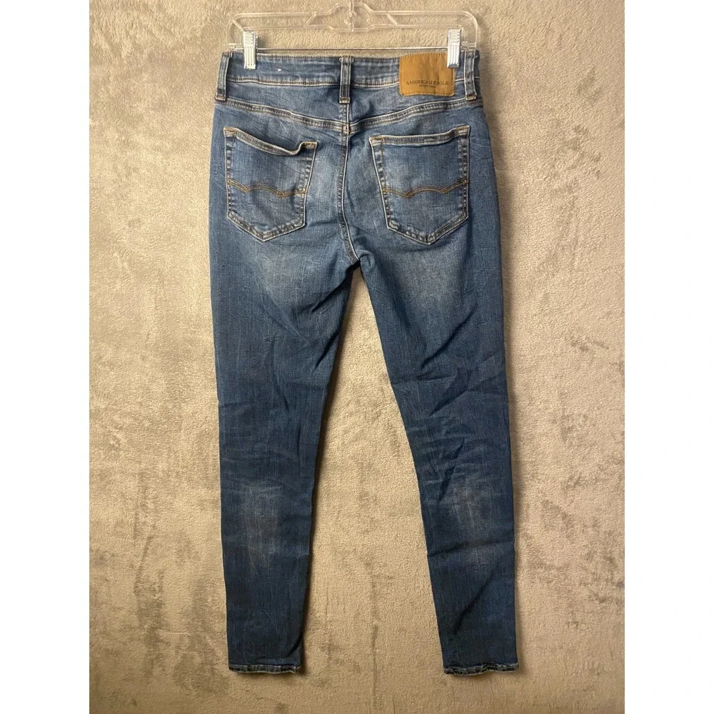 American Eagle Skinny Jeans Men's 30x34 Blue Medium Wash Extreme Flex Stretch
